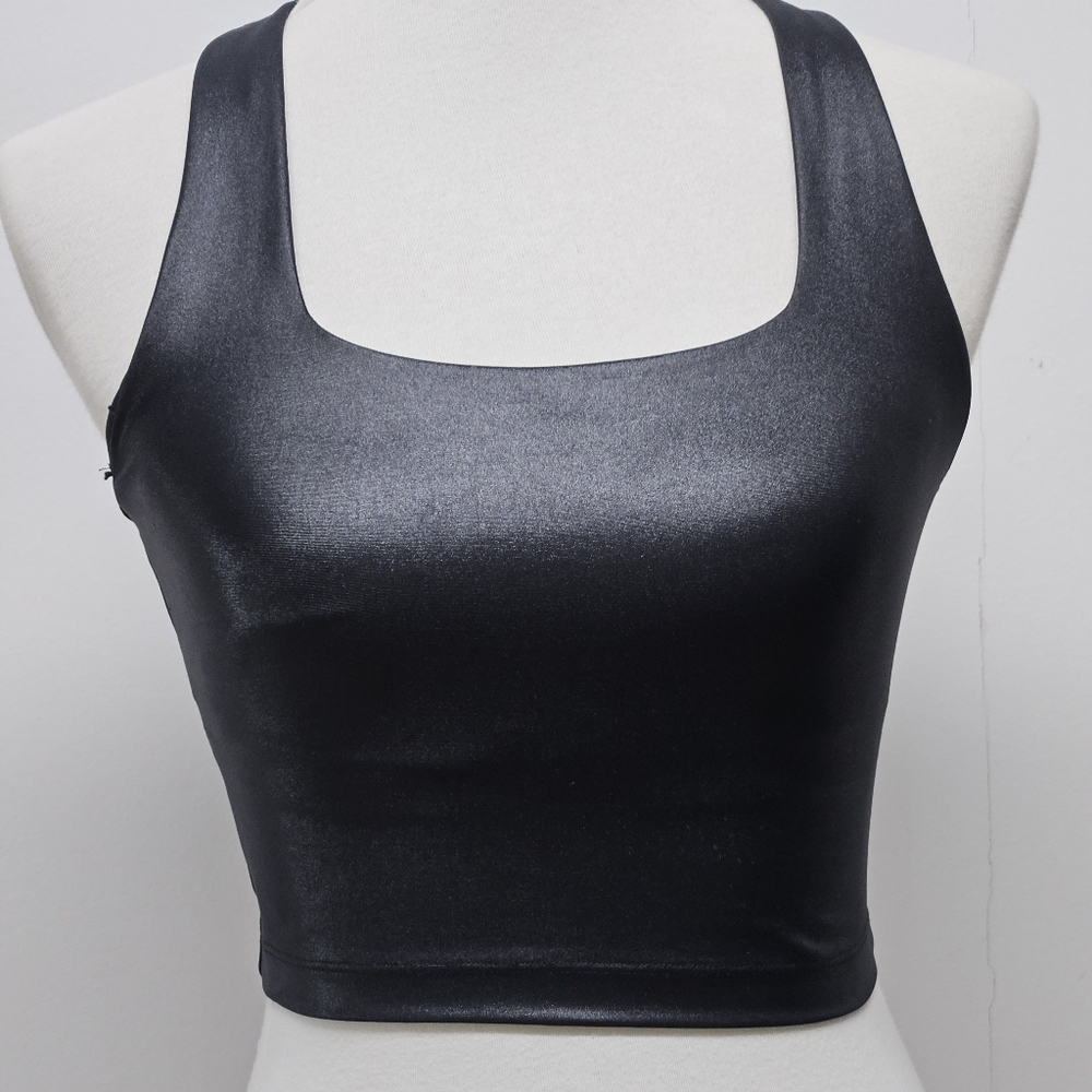 Fabletics Black Anywhere Shine Built-In Bra Tank XS